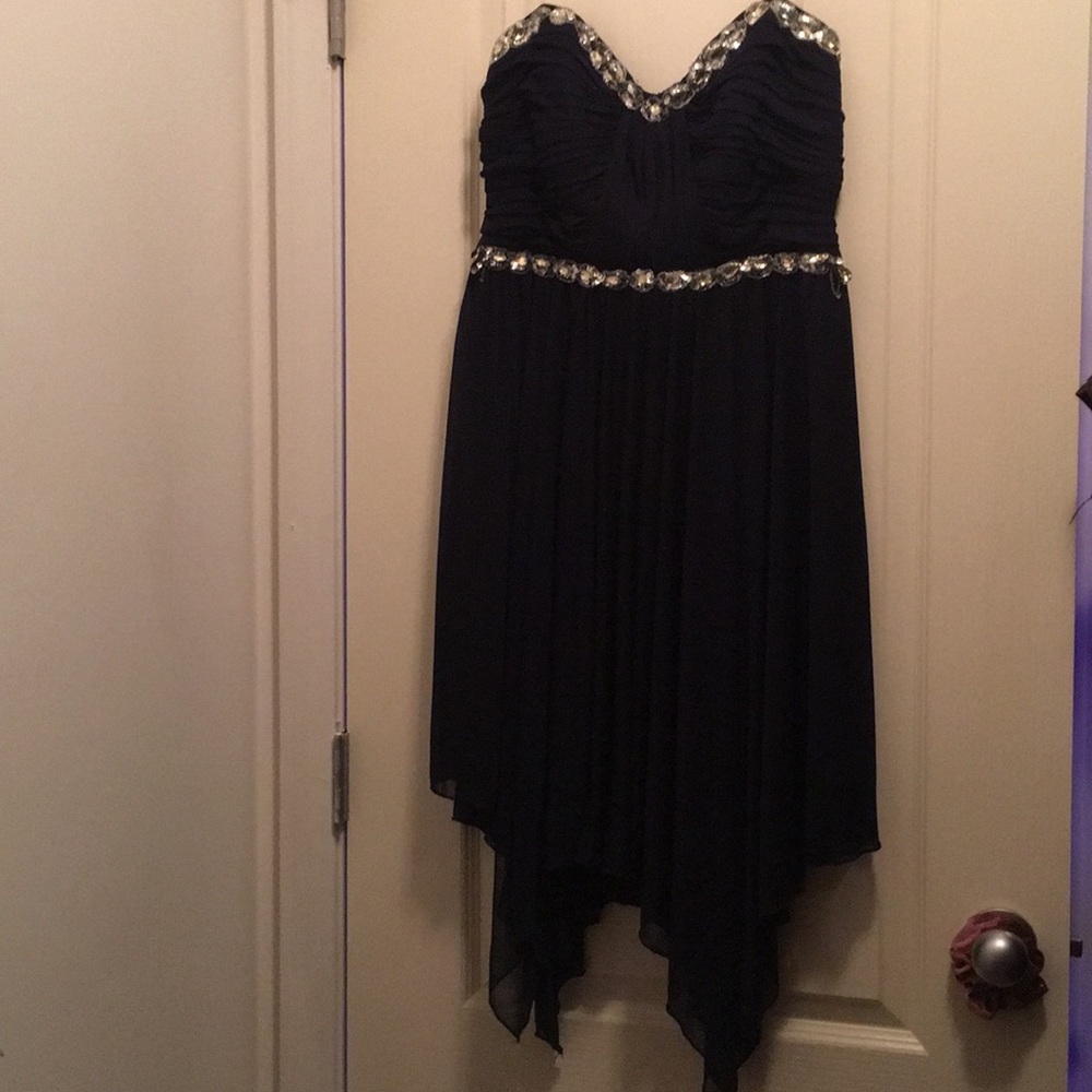 Dark blue/black strapless prom dress